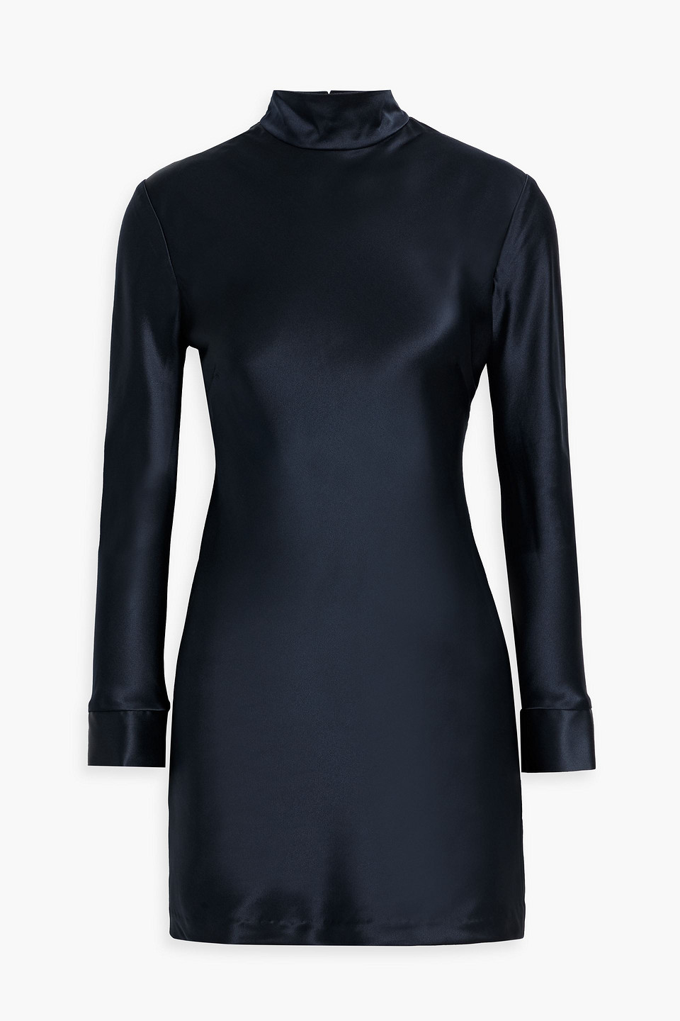 Open-back silk-satin mini dress