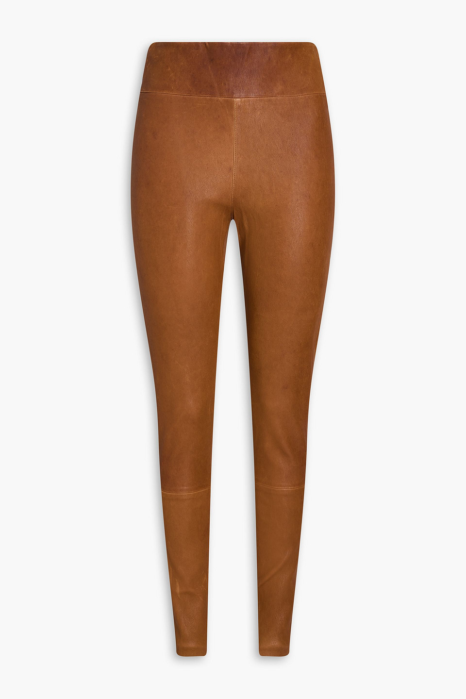Paige Sheena Leather Leggings In Brown