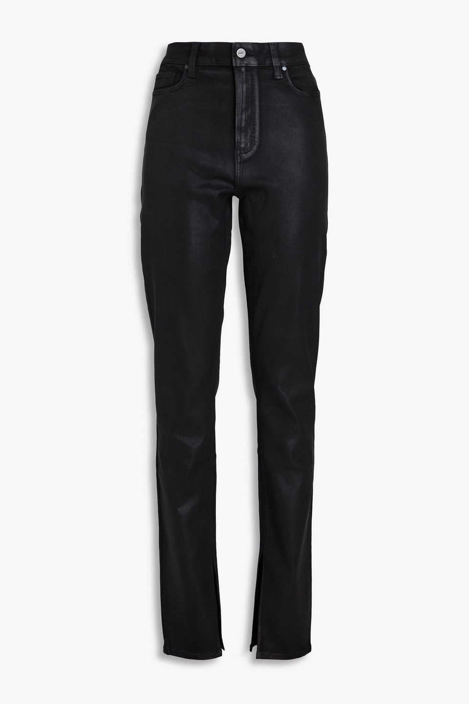 Paige Constance Coated High-rise Skinny Jeans In Black
