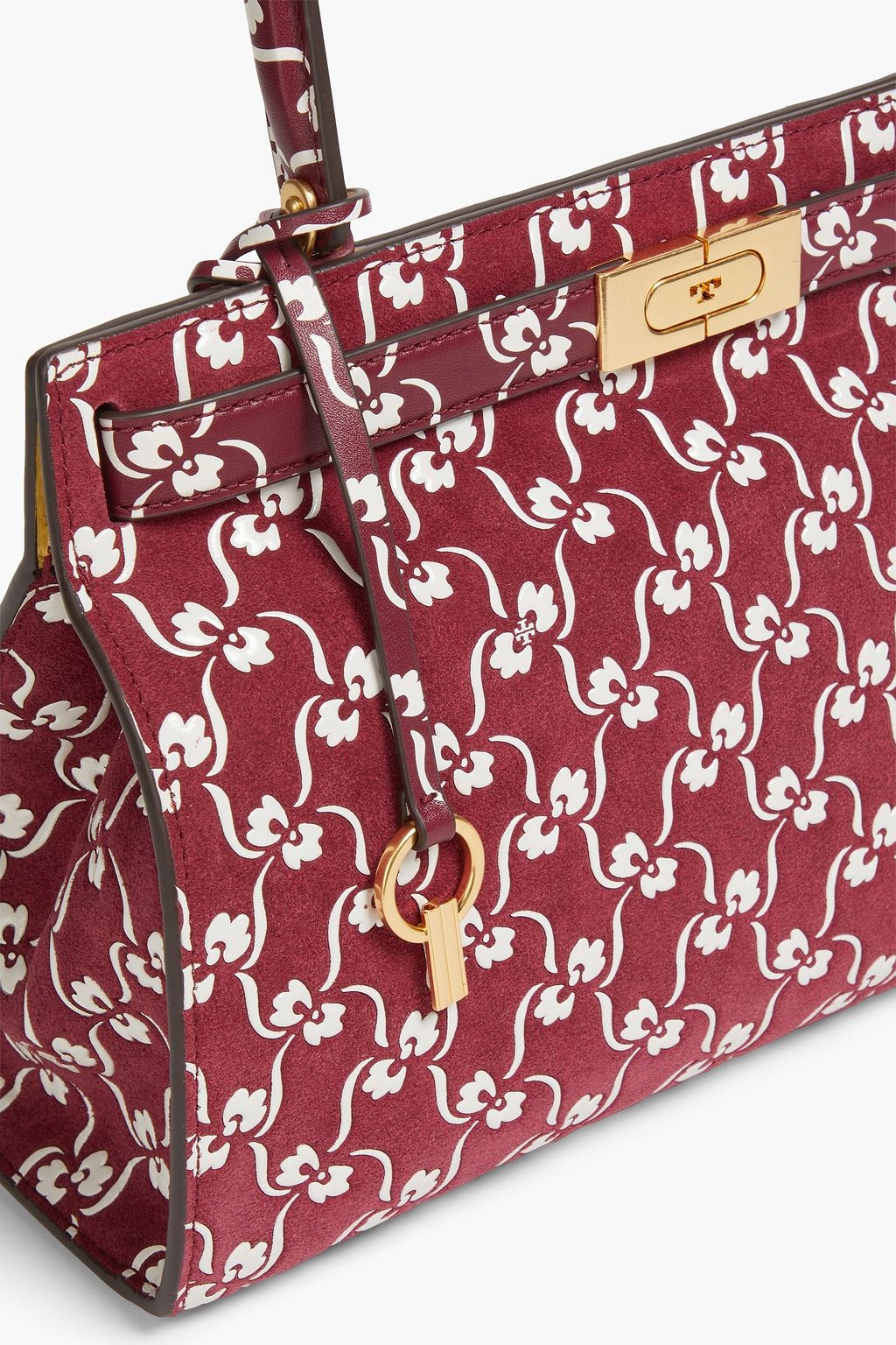 TORY BURCH حقيبة توت "لي رادزيويل" من الشامواه مزينة بطبعة الأزهار