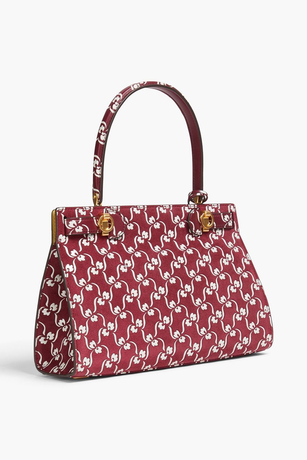 TORY BURCH حقيبة توت "لي رادزيويل" من الشامواه مزينة بطبعة الأزهار