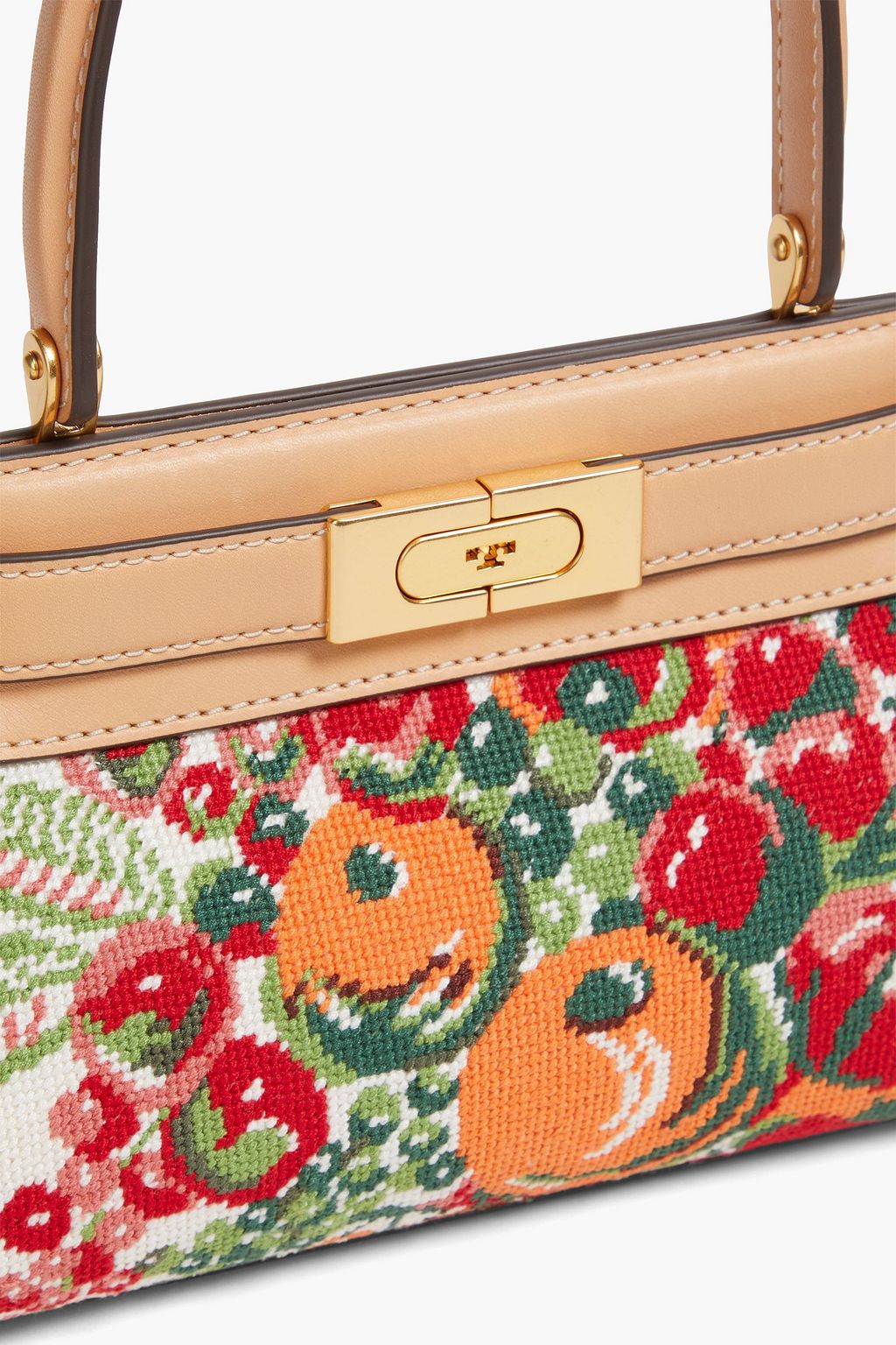 TORY BURCH Lee Radziwill jacquard and leather tote