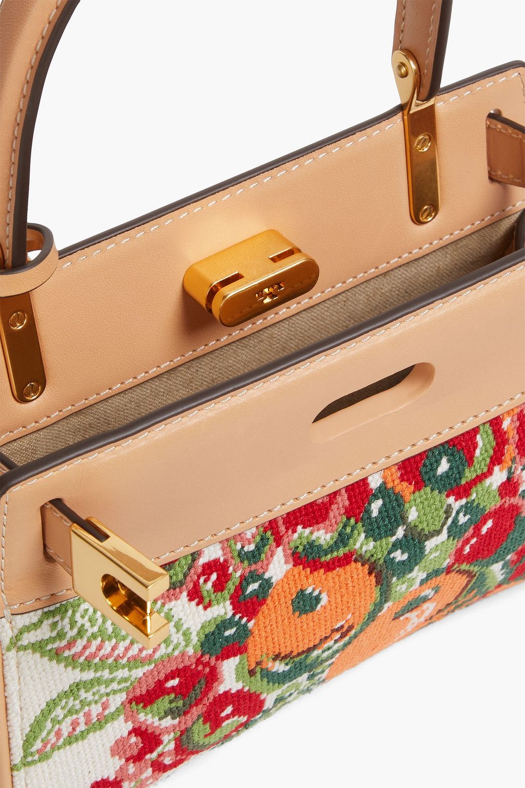 TORY BURCH Lee Radziwill jacquard and leather tote