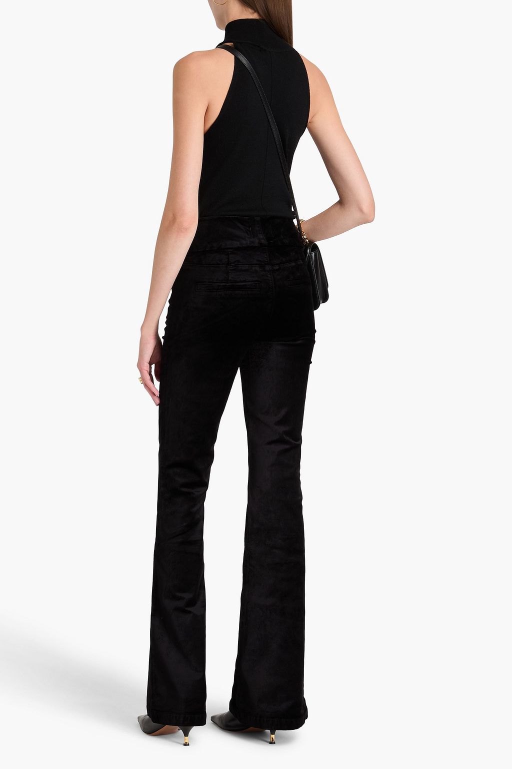 PAIGE Lou Lou cotton-blend velvet flared pants