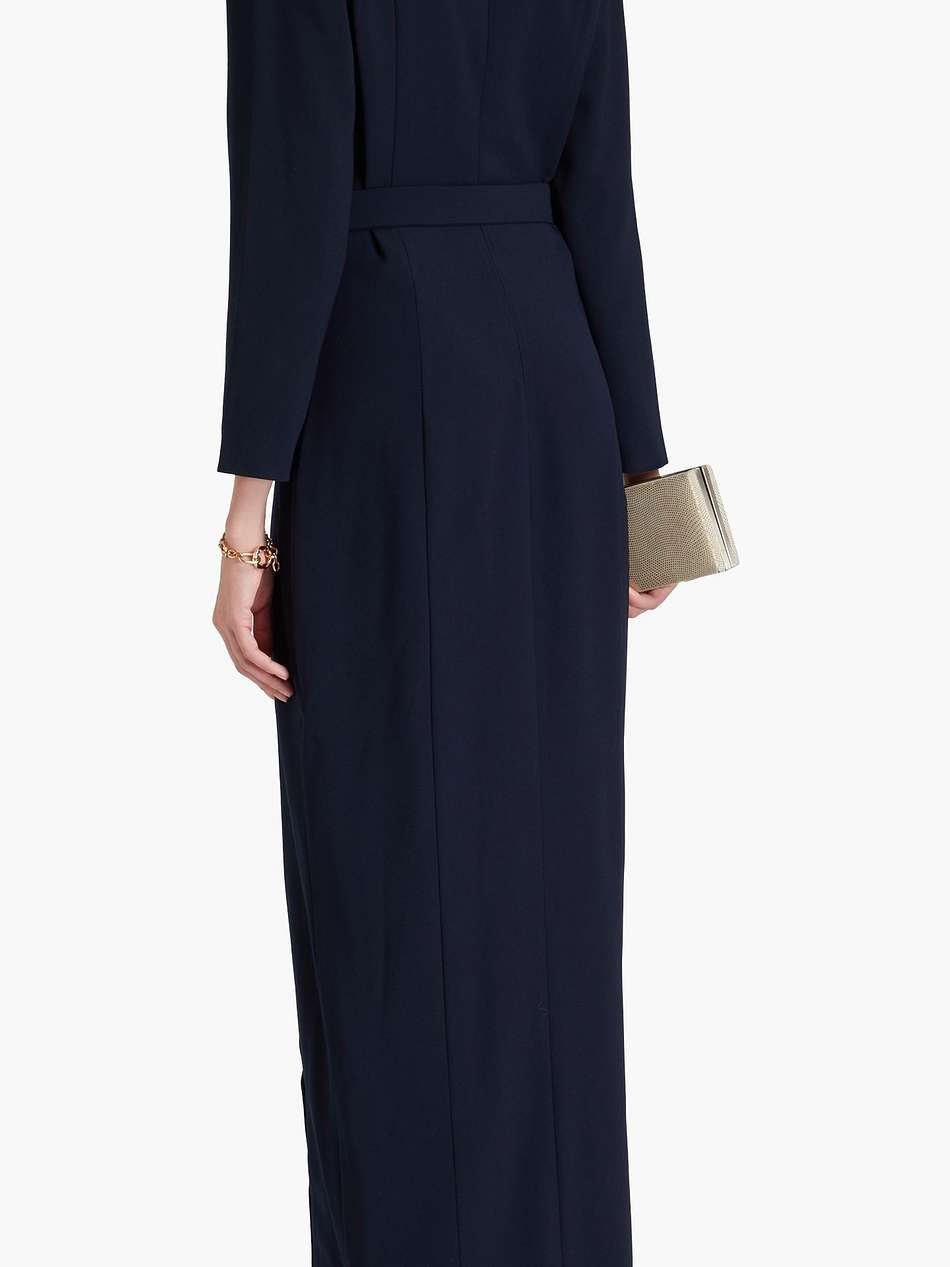 belted crepe gown