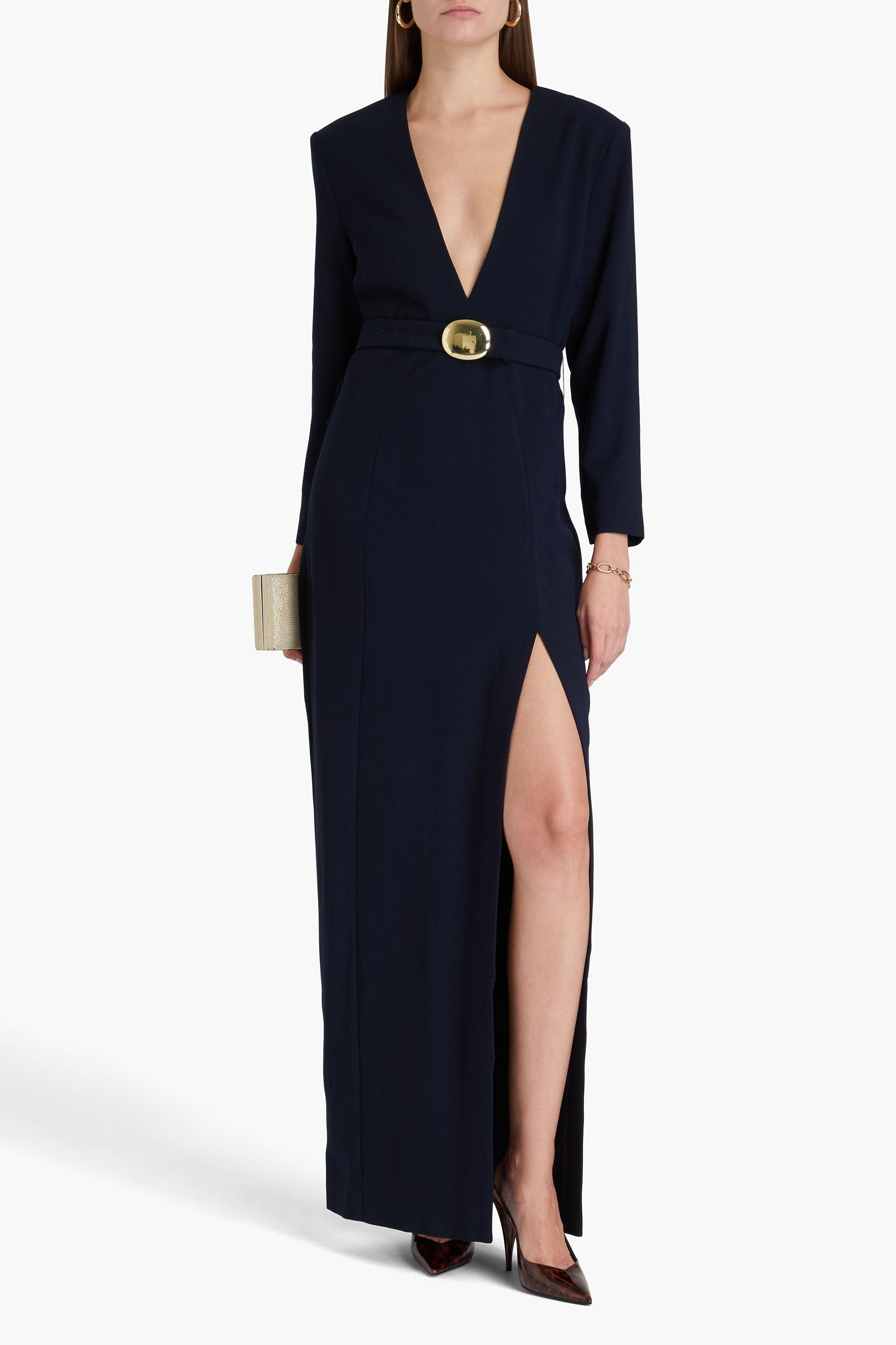 NICHOLAS Belted crepe gown