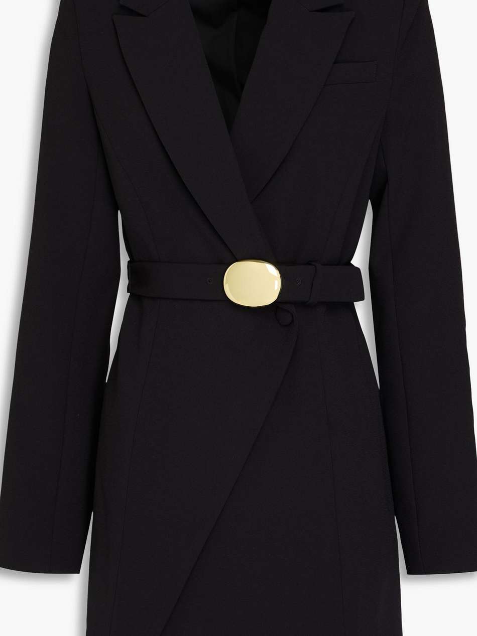 mackenzie belted crepe mini dress