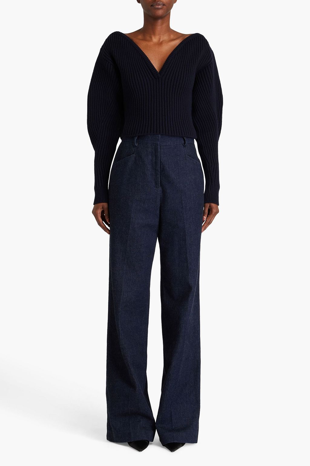 ALAÏA Ribbed wool-blend sweater