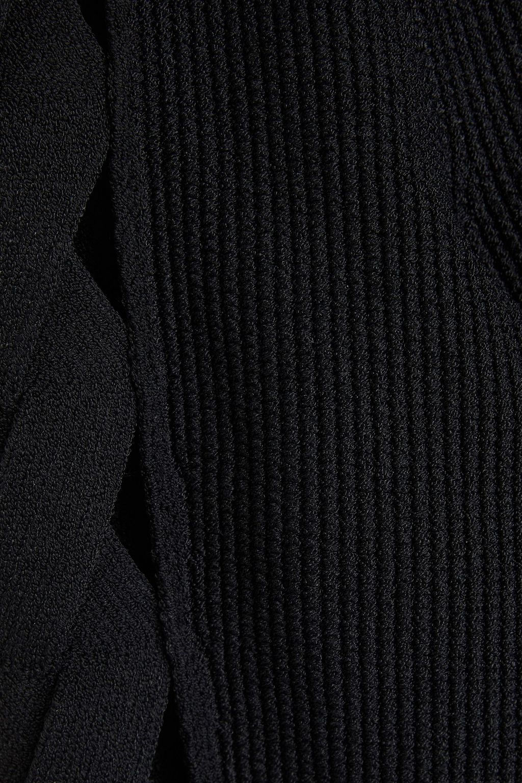 ALAÏA Cutout ribbed-knit turtleneck mini dress