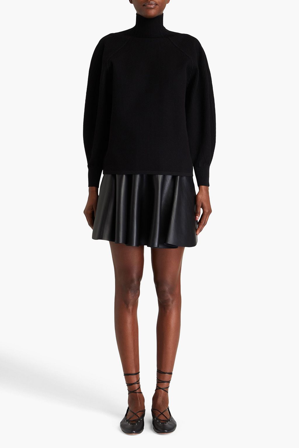 ALAÏA Ribbed wool-blend turtleneck sweater
