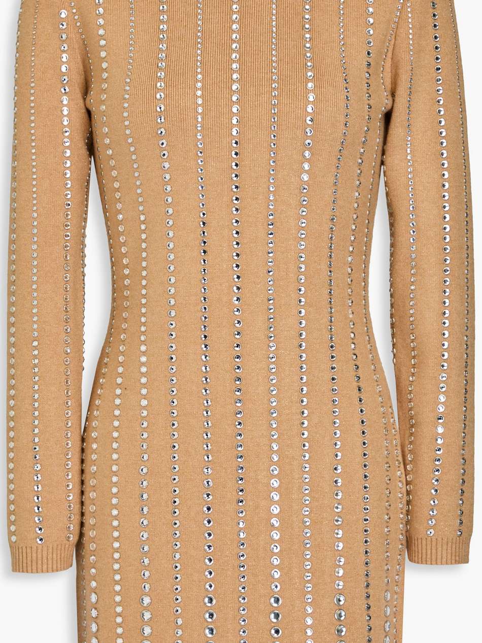 virginia embellished metallic knitted mini dress
