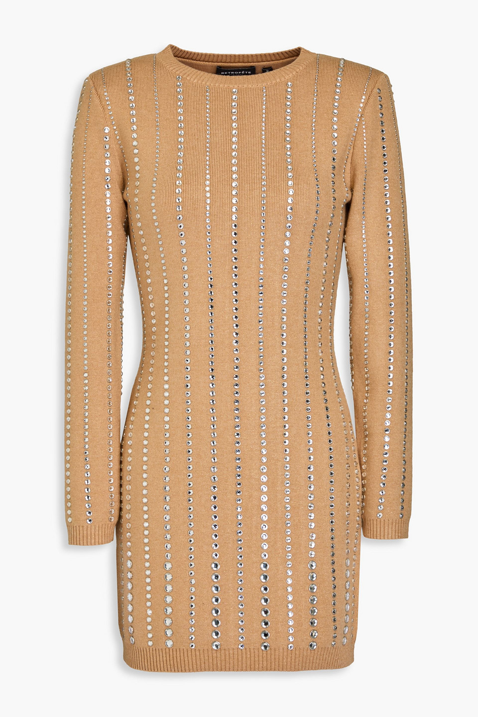 Retroféte Virgina Rhinestone-embellished Minidress In Sand