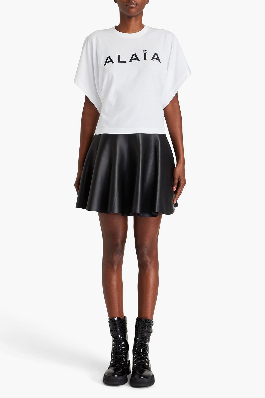 ALAÏA Embroidered cotton-jersey T-shirt
