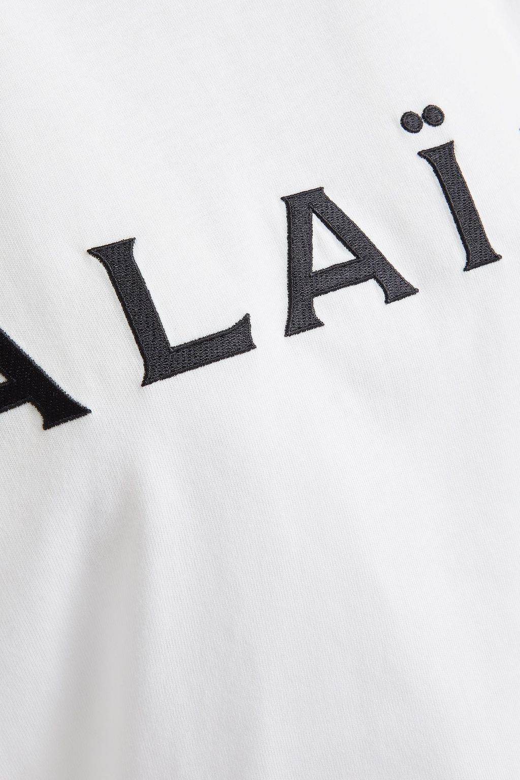 ALAÏA Cropped embroidered cotton-jersey T-shirt