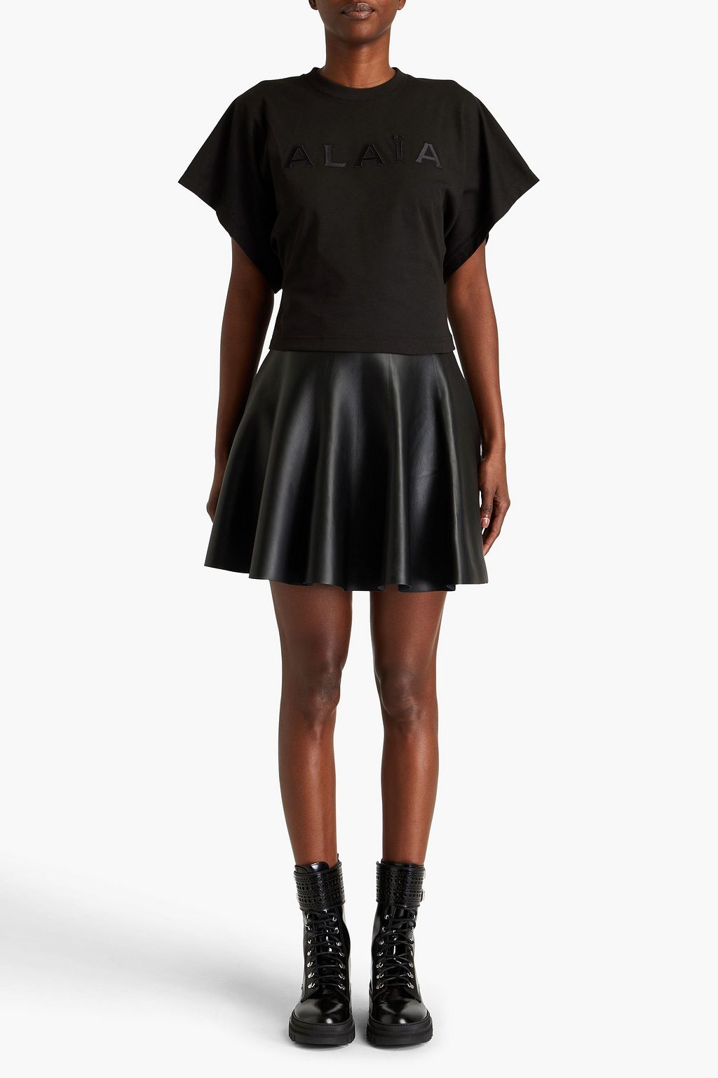 ALAÏA T-Shirt aus Baumwoll-Jersey mit Stickereien