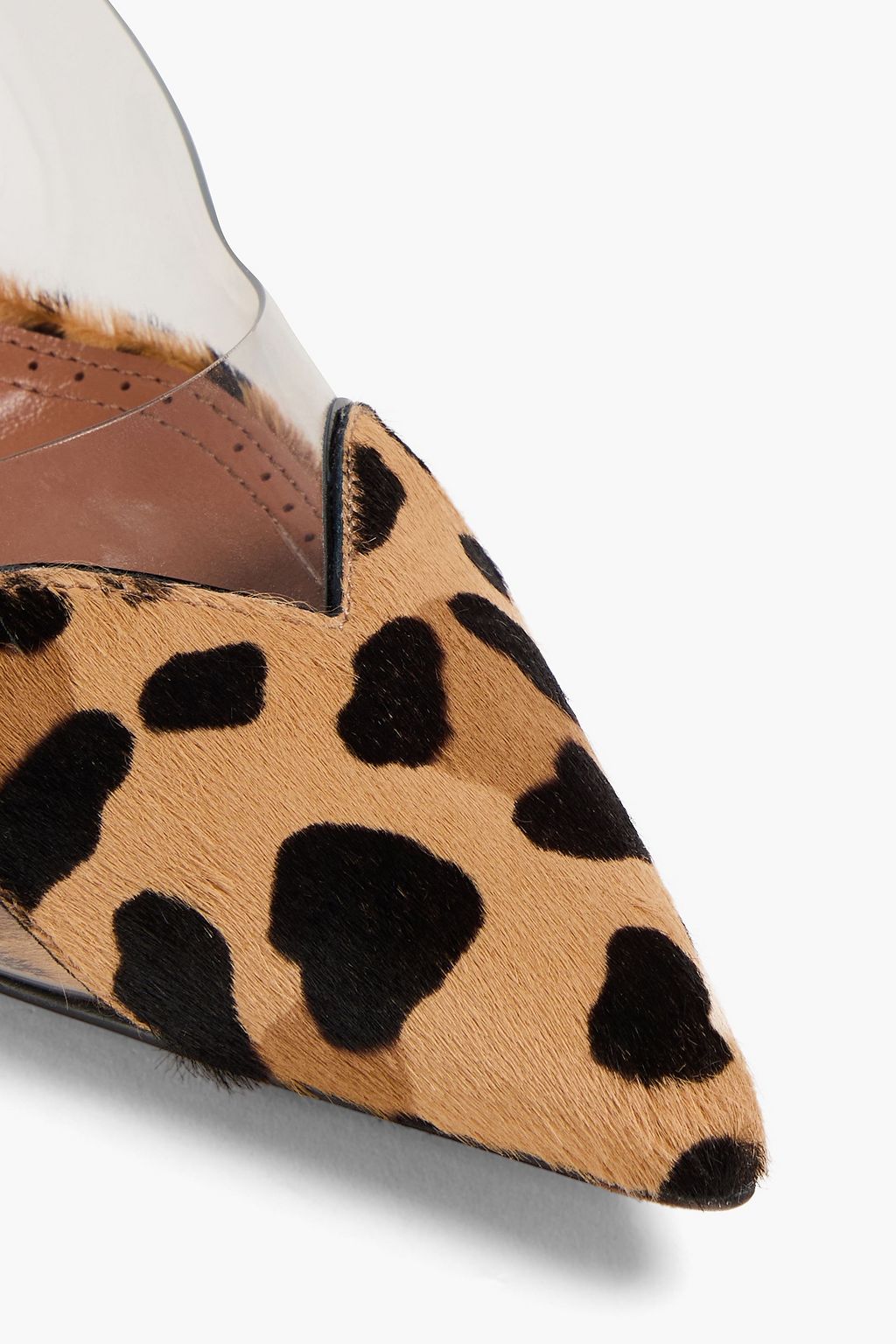 ALAÏA Leopard-print calf hair and PVC slingback pumps