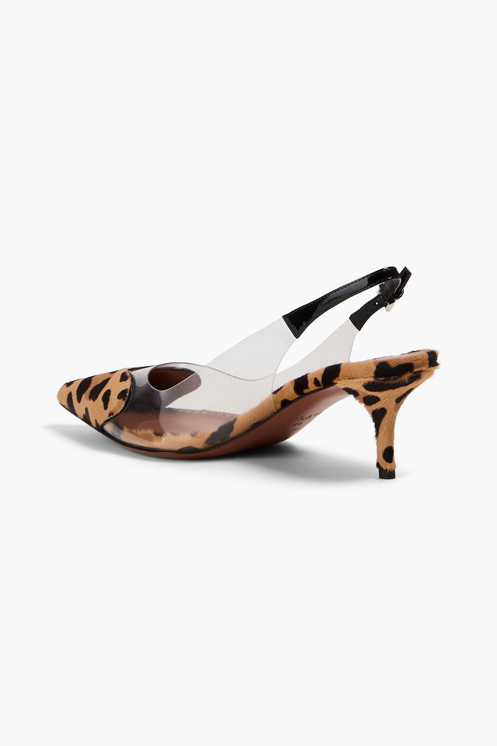 ALAÏA Leopard-print calf hair and PVC slingback pumps