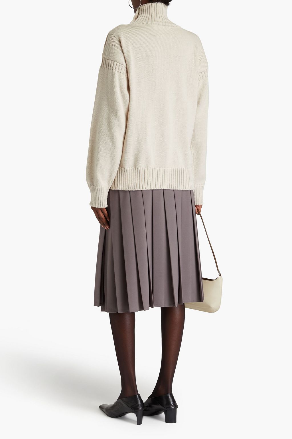 JIL SANDER كنزة رياضية بياقة عالية من الصوف