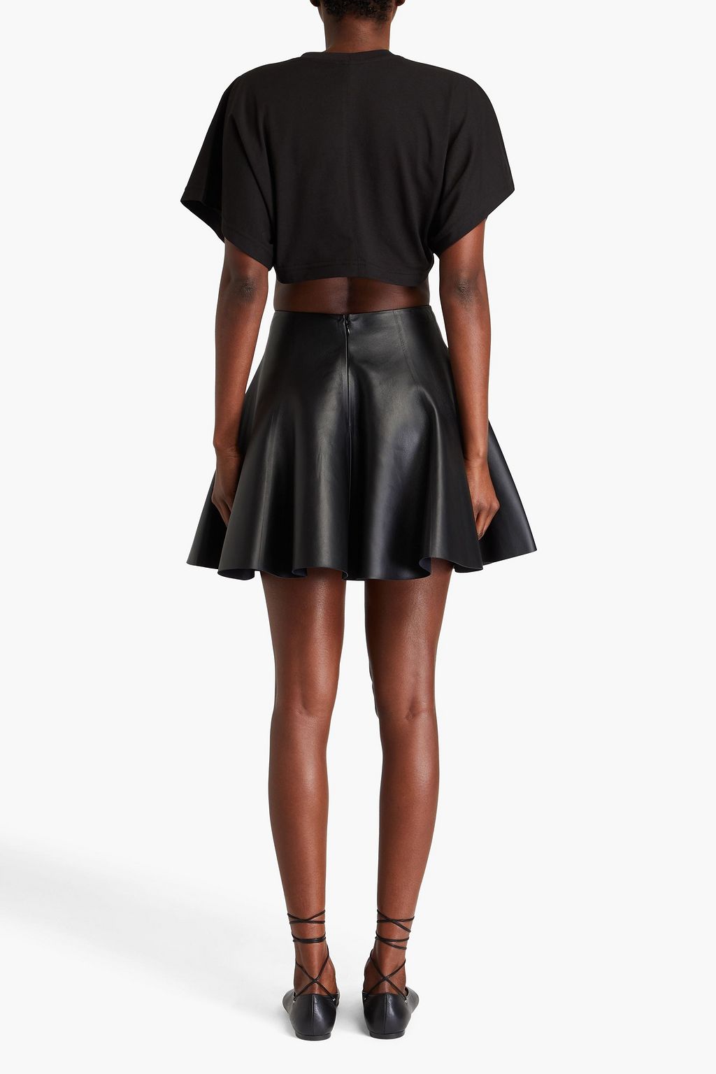 ALAÏA Fluted leather mini skirt