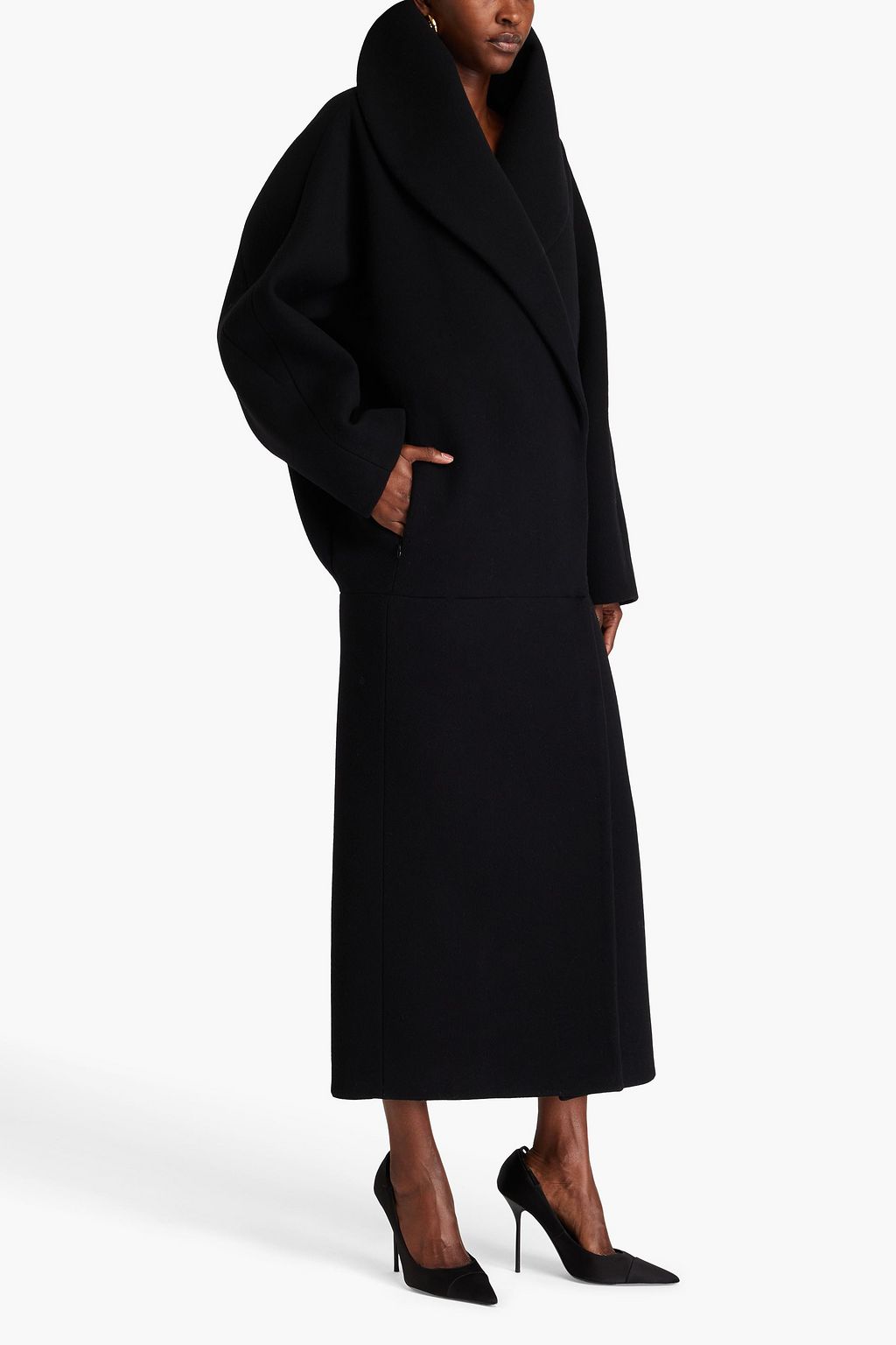 ALAÏA Cocoon doppelreihiger Mantel aus Wollfilz