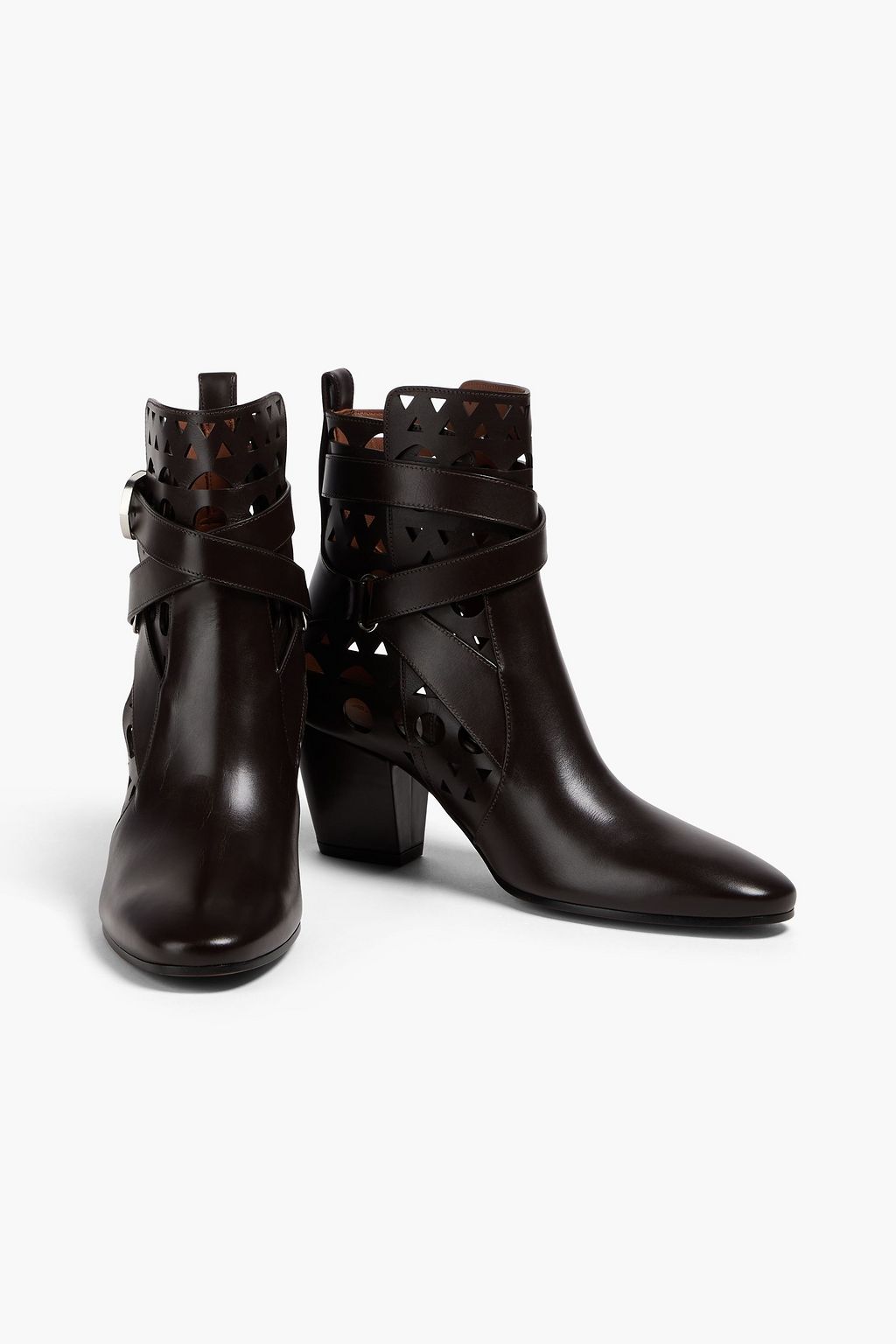 ALAÏA Ziggy laser-cut leather ankle boots