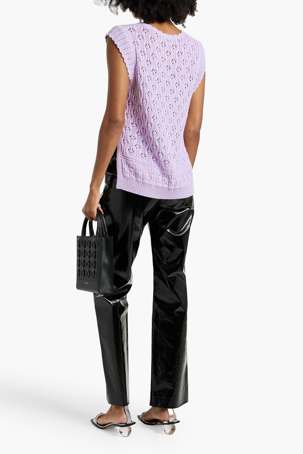 COTTON BY AUTUMN CASHMERE Pointelle-knit cotton top