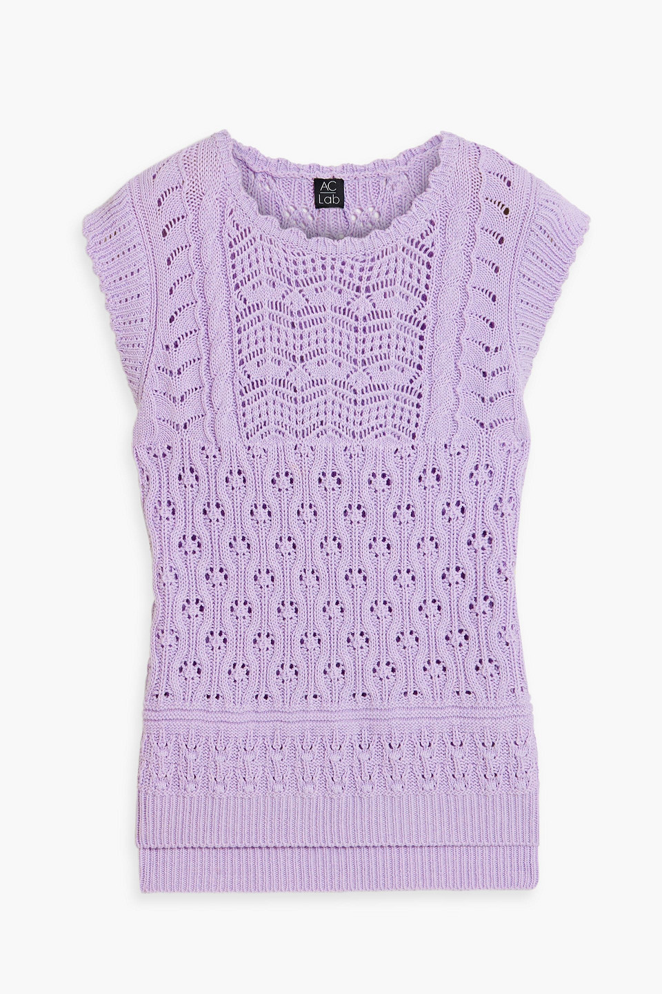 Pointelle-knit cotton top