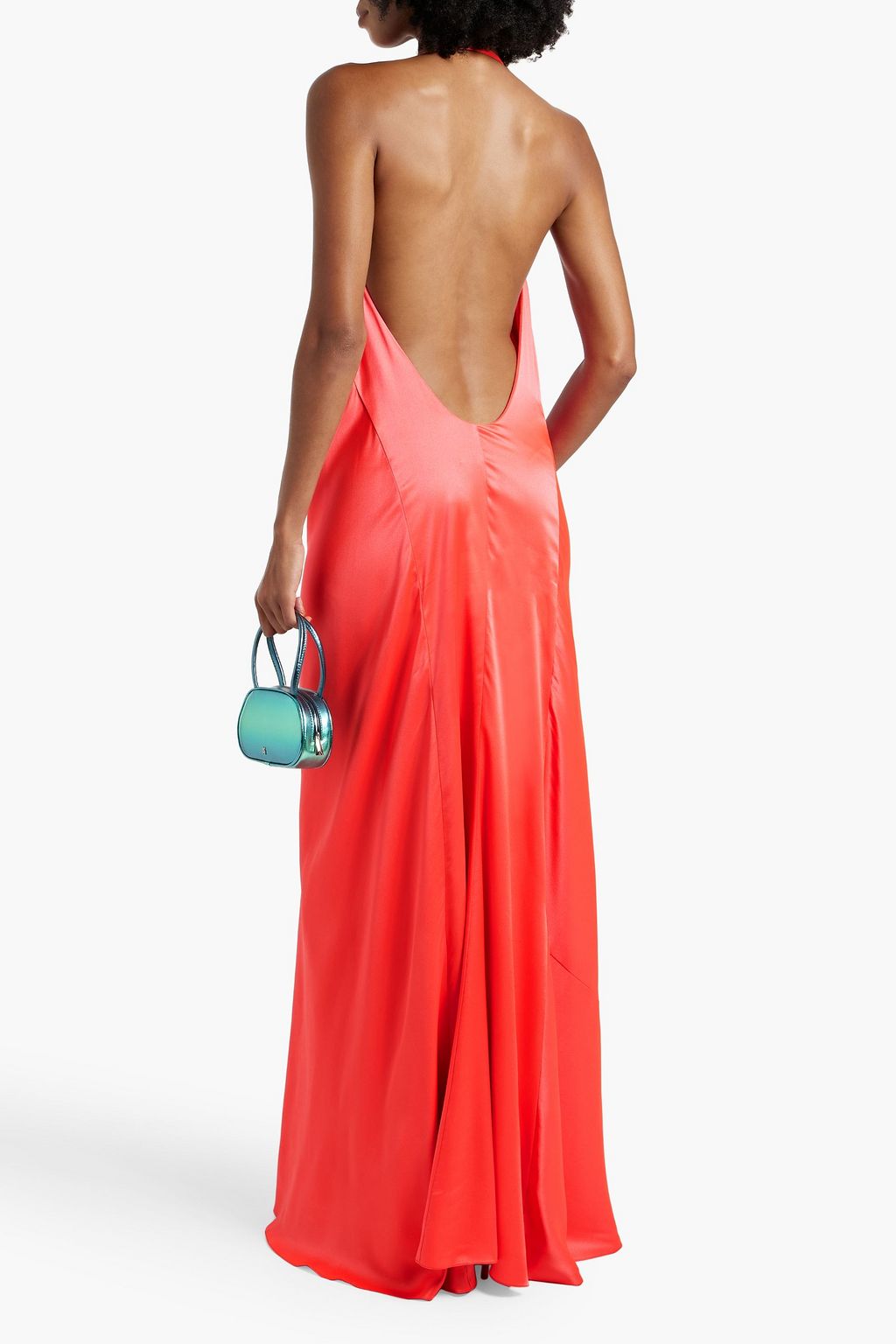 MICHELLE MASON Draped silk-satin maxi slip dress