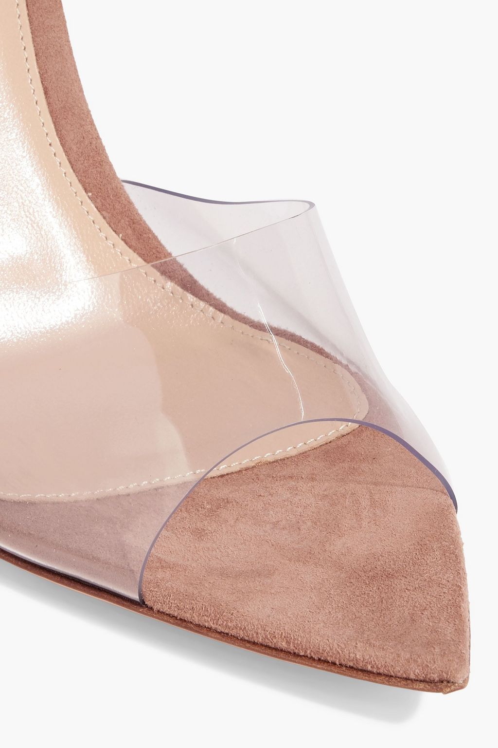 GIANVITO ROSSI Elle 85 TPU and suede mules