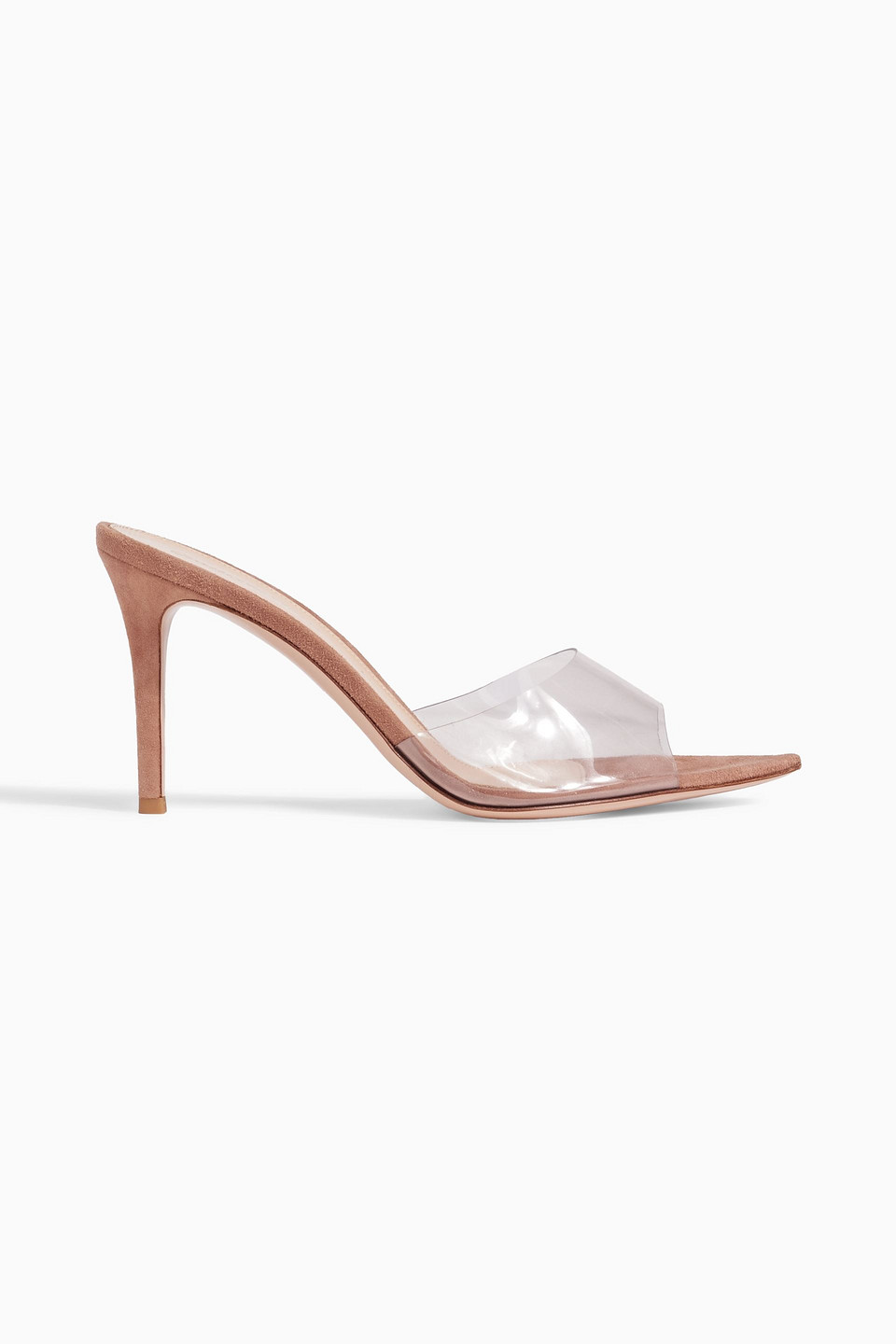 Gianvito Rossi Elle 85 Tpu And Suede Mules In Neutral