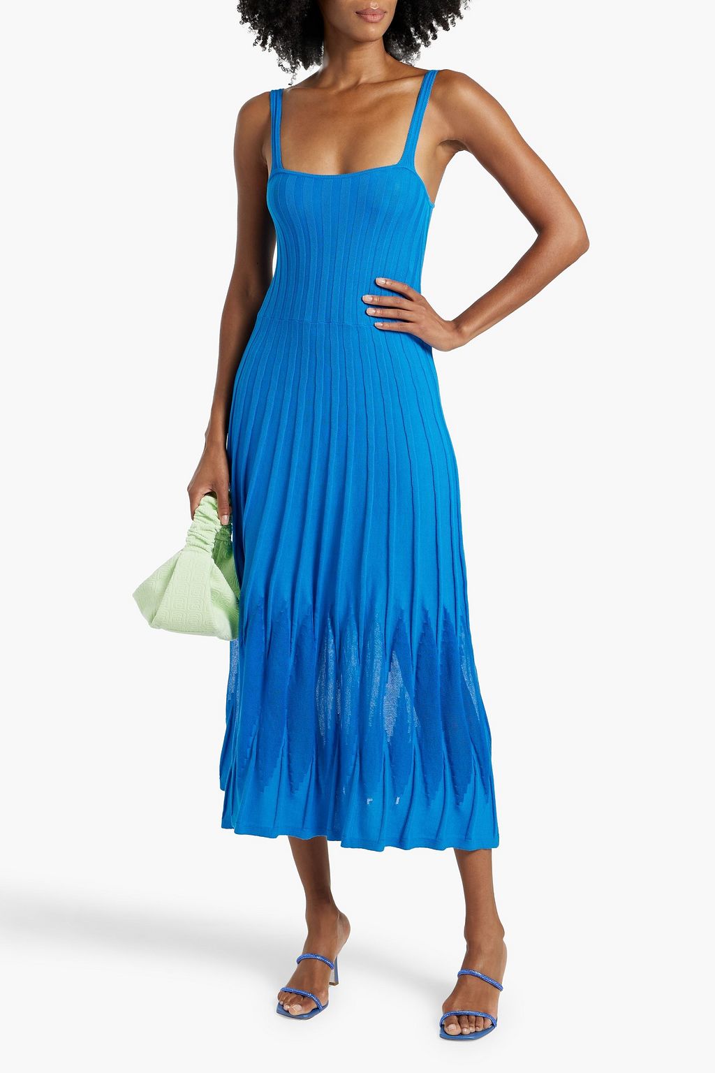 AUTUMN CASHMERE Ribbed cotton midi dress