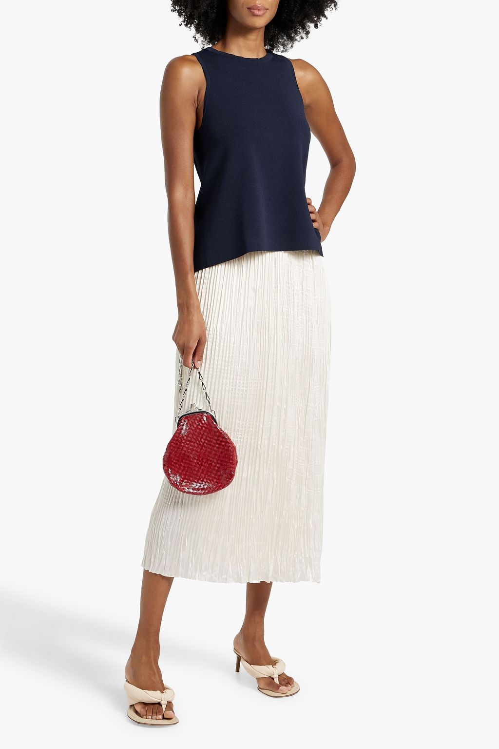 AUTUMN CASHMERE Open-back stretch-knit top