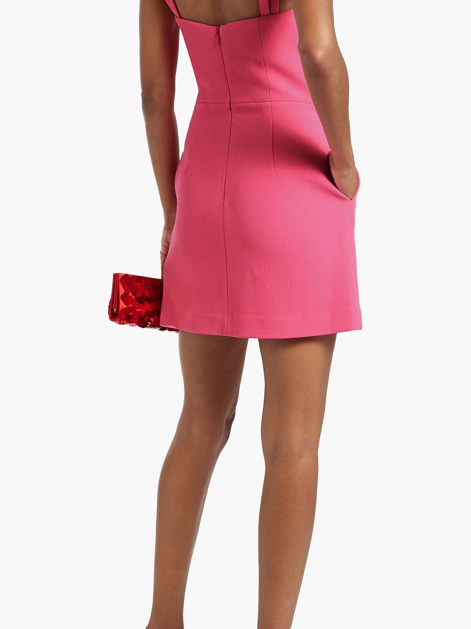 embellished crepe mini dress