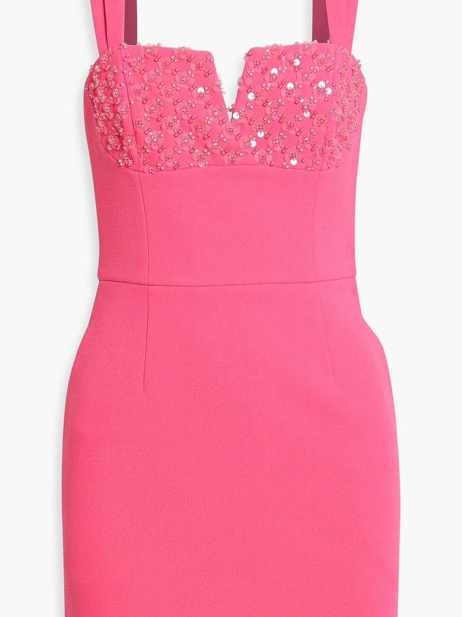 embellished crepe mini dress