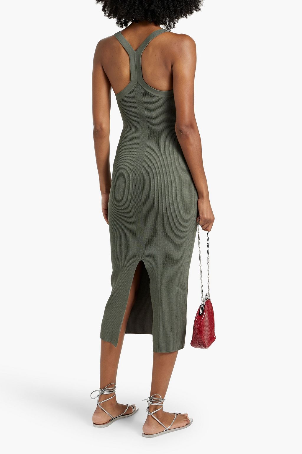AUTUMN CASHMERE Ribbed-knit midi dress