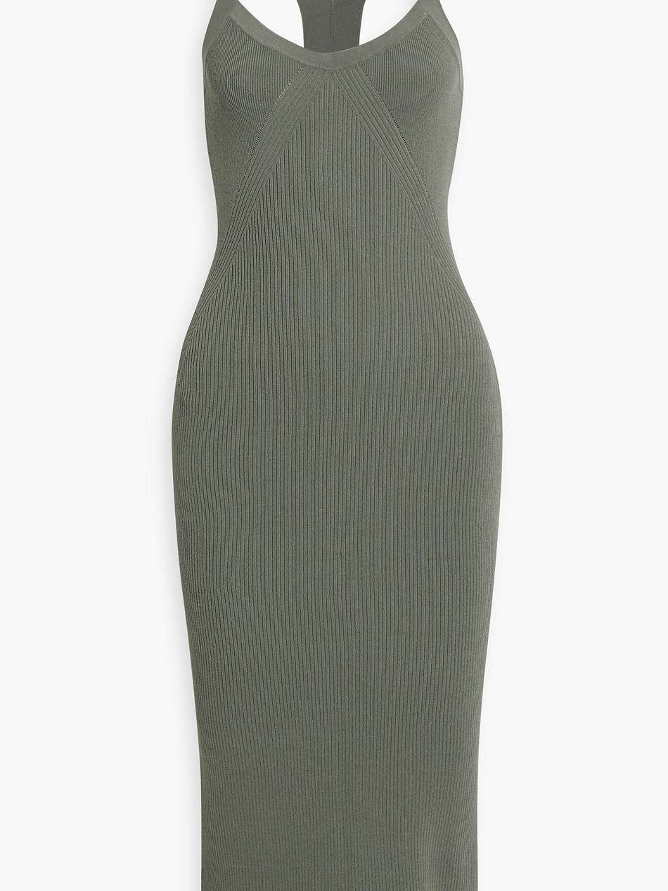 ribbed-knit midi dress