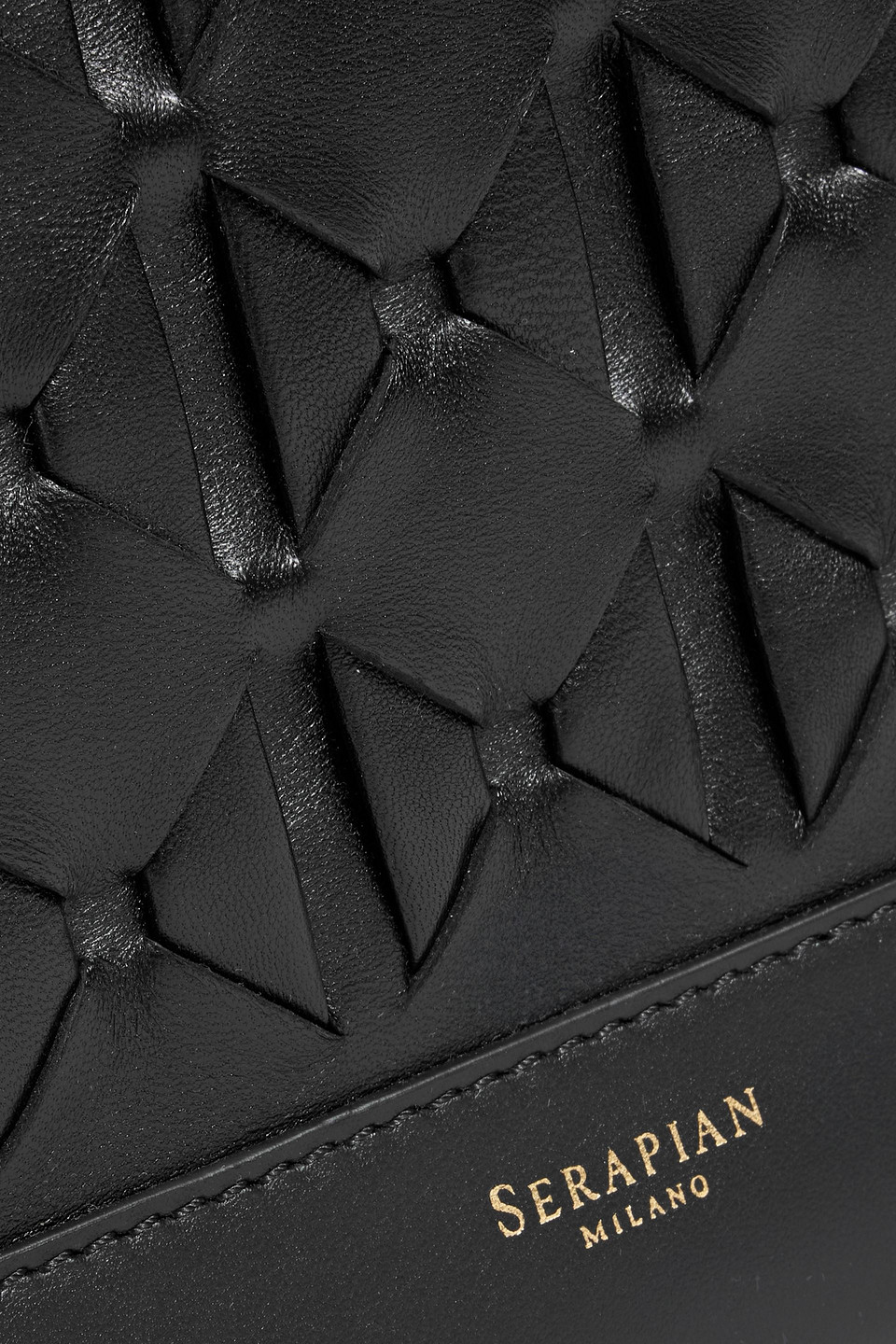 Serapian 1928 Mini Woven Leather Tote In Black