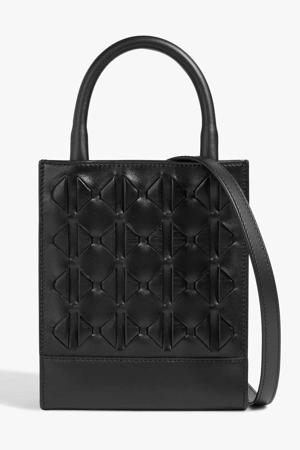 Serapian 1928 Mini Woven Leather Tote In Black