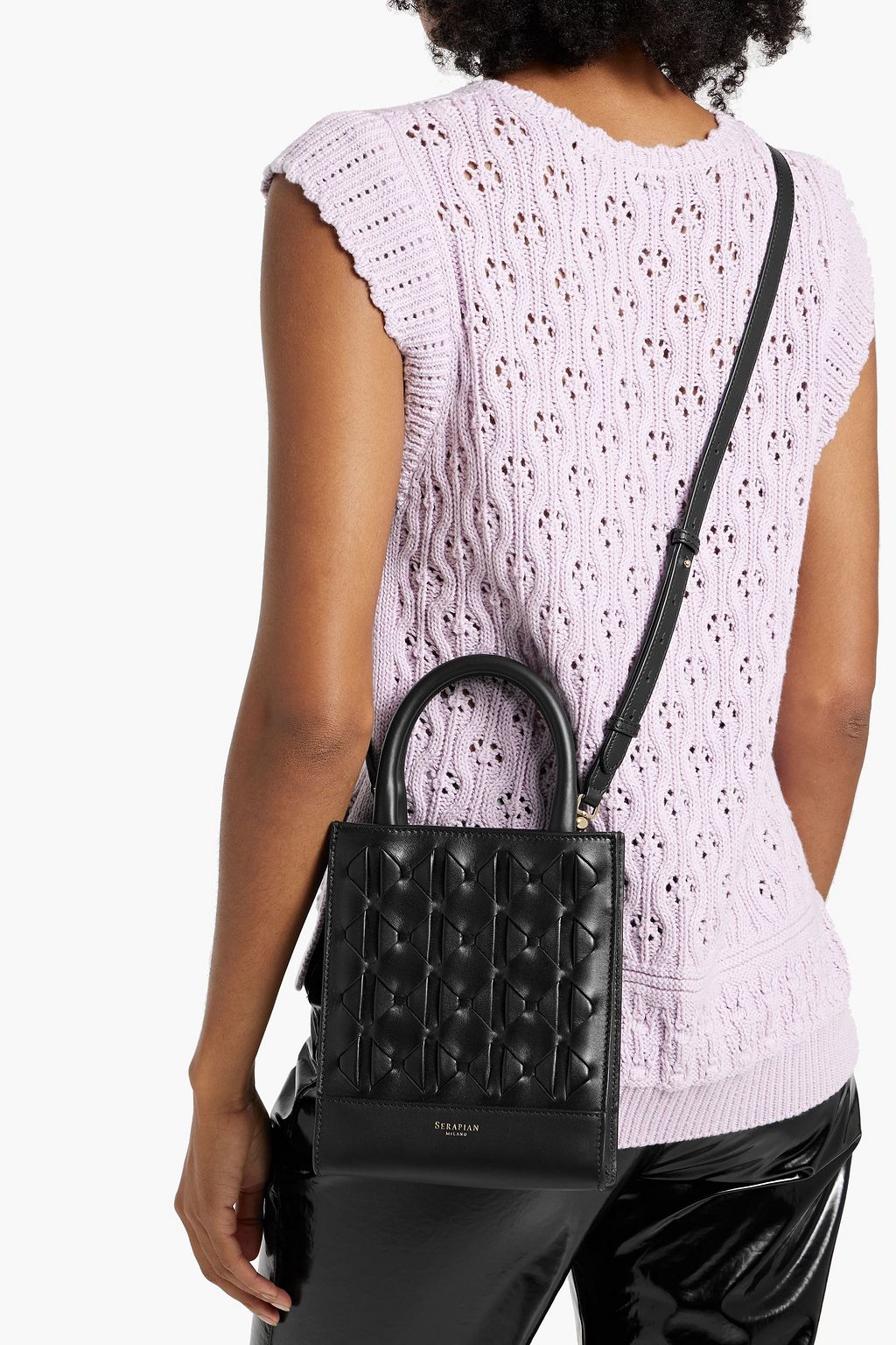 SERAPIAN 1928 mini woven leather tote