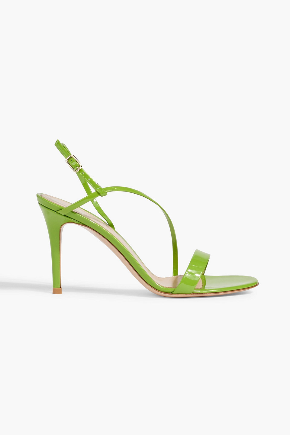 Gianvito Rossi Manhattan 85 Patent-leather Slingback Sandals In Lime Green