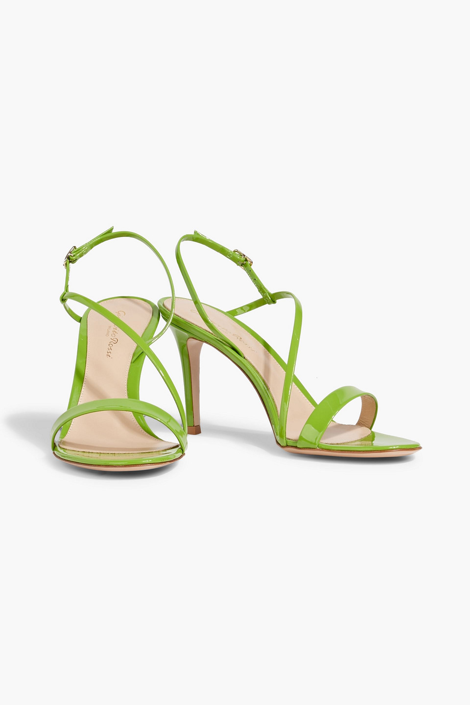 Gianvito Rossi Manhattan 85 Patent-leather Slingback Sandals In Lime Green