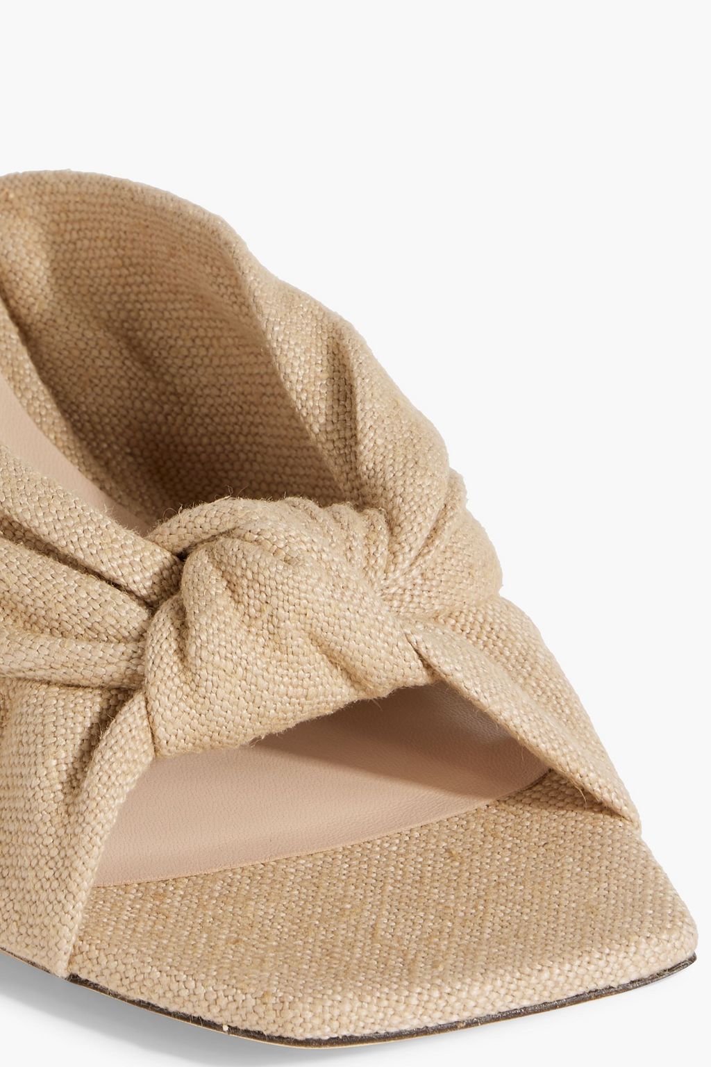 JIMMY CHOO Avenue 50 knotted linen mules