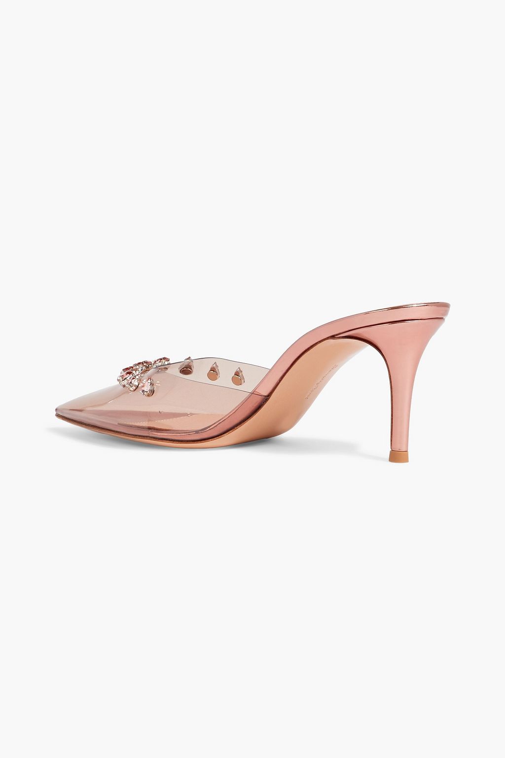 GIANVITO ROSSI Crystal Drop crystal-embellished PVC mules