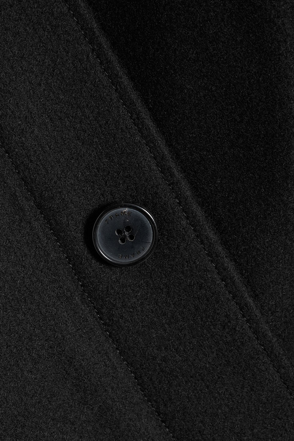 Frame Textured Wool Overshirt Jacket In Black