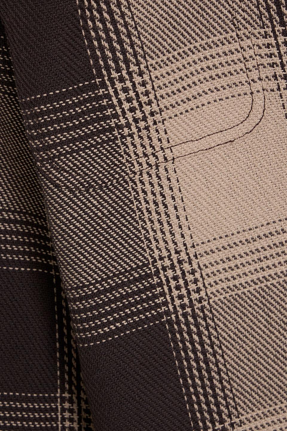 Frame Checked Cotton-jacquard Shirt In Brown