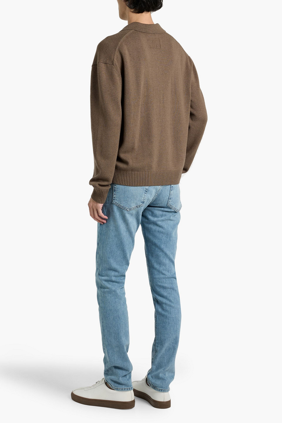  Frame - Pullover Aus Einer Woll-seidenmischung Mit Polokragen - Braun - S 