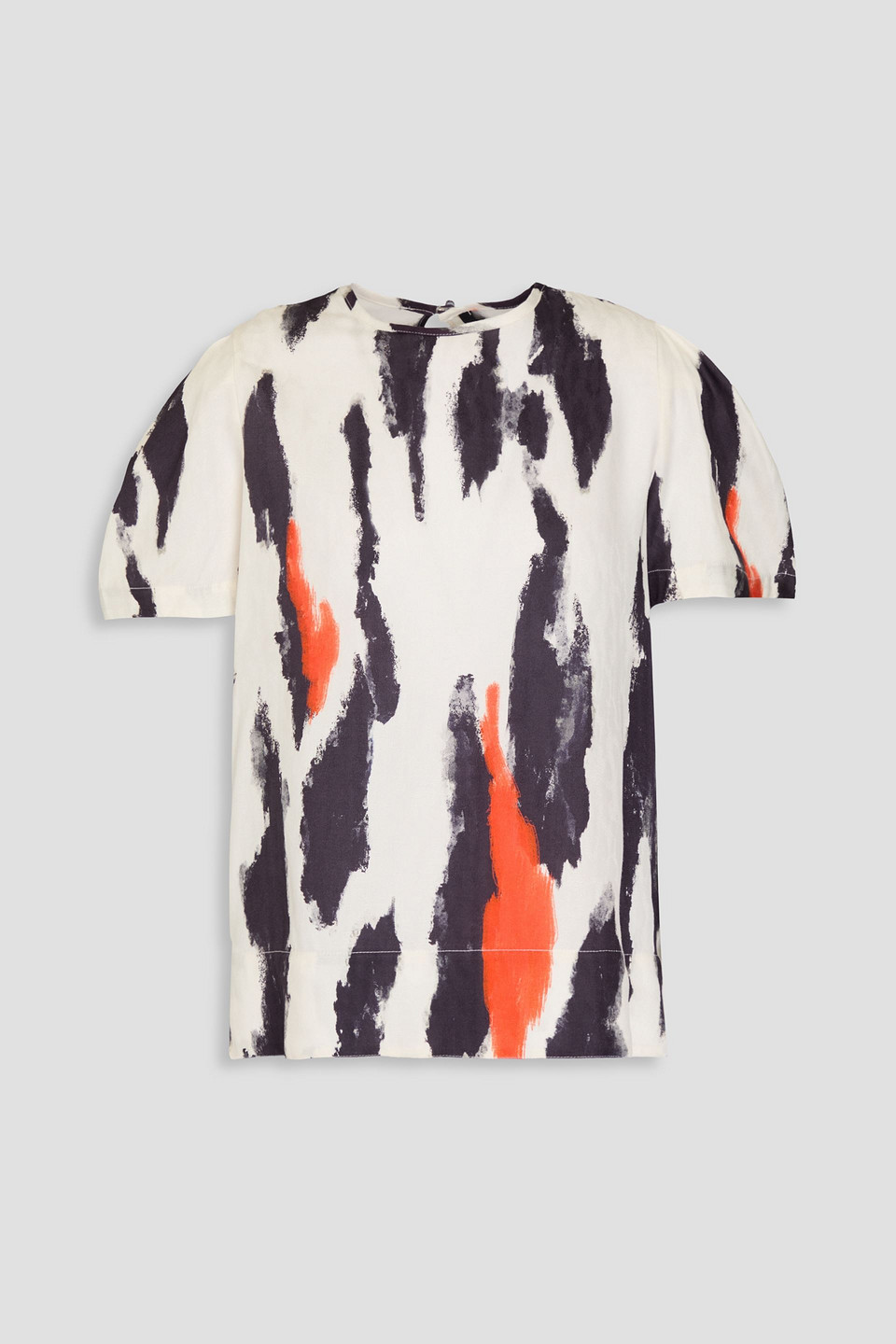 Mother Of Pearl Printed Jacquard Top In White