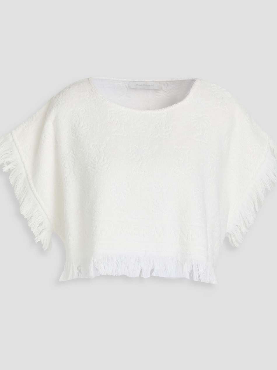 fringed cotton-terry top