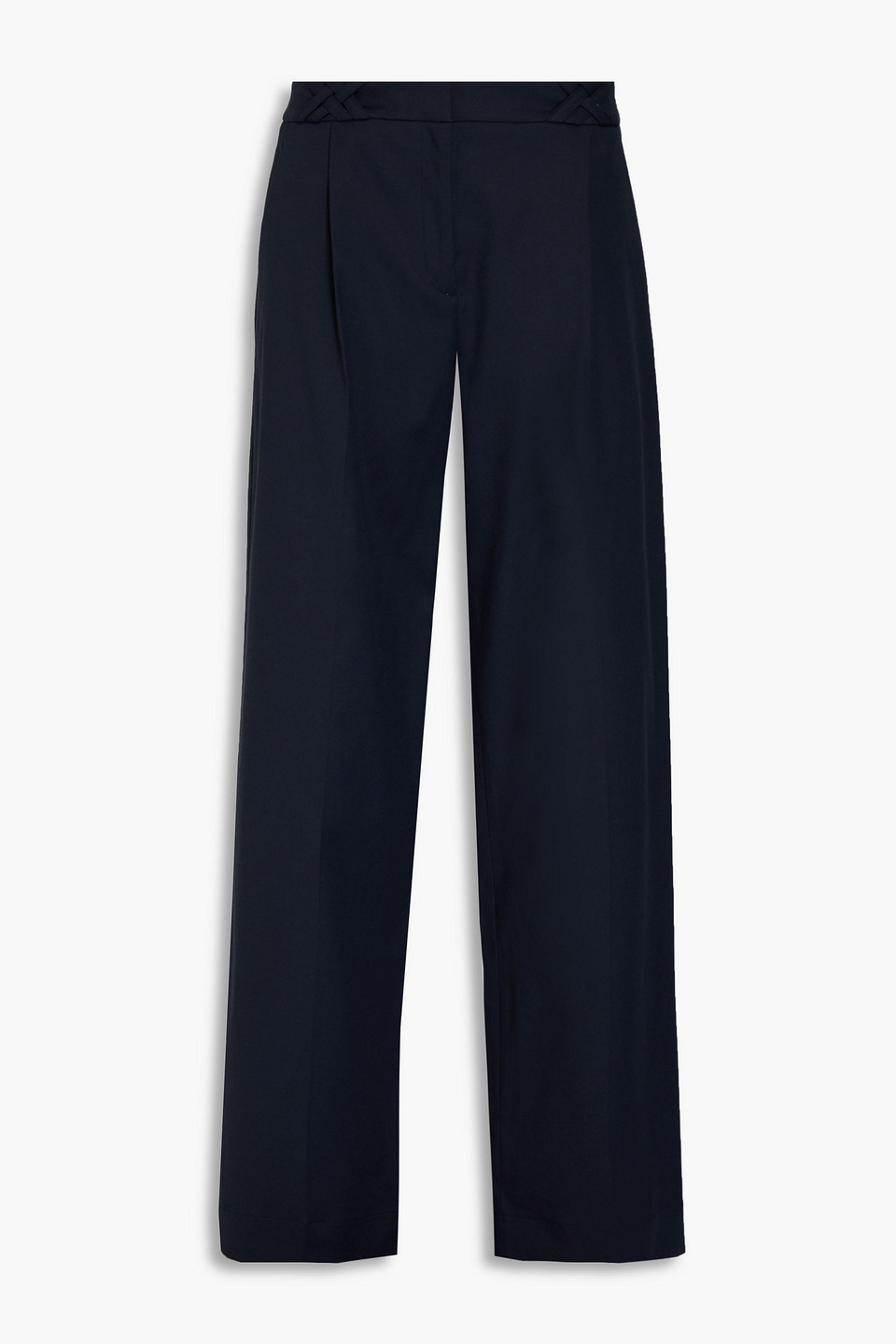 Mother Of Pearl Pleated Lyocell-twill Wide-leg Trousers In Black