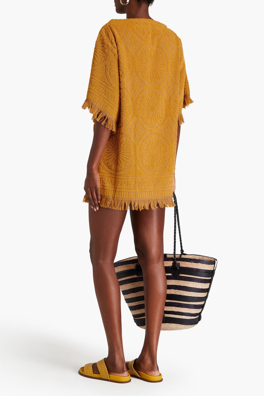 ZIMMERMANN コットンテリージャカード ミニワンピース ほつれ加工